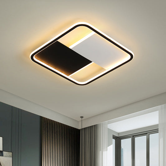 Mosaic Square Dining Room Ceiling Mounted Fixture Metal LED Modernist Flushmount Lighting Black Clearhalo 'Ceiling Lights' 'Close To Ceiling Lights' 'Close to ceiling' 'Flush mount' Lighting' 1650166