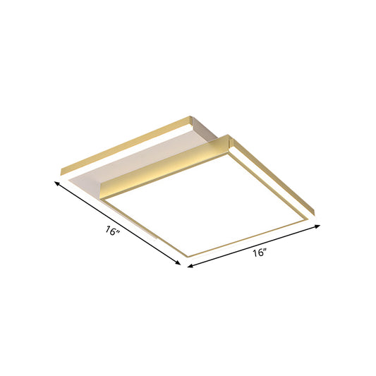 Modernist 2-Tier Square Shape Ceiling Light Fixture Metal Bedroom LED Flush Mount Lighting in Gold, 16"/19.5" Width Clearhalo 'Ceiling Lights' 'Close To Ceiling Lights' 'Close to ceiling' 'Flush mount' Lighting' 1650190