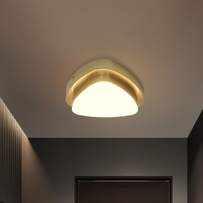 Triangle/Round/Square Flushmount Light Simplicity Metallic LED Corridor Flush Ceiling Light in Gold Clearhalo 'Ceiling Lights' 'Close To Ceiling Lights' 'Close to ceiling' 'Flush mount' Lighting' 1650211