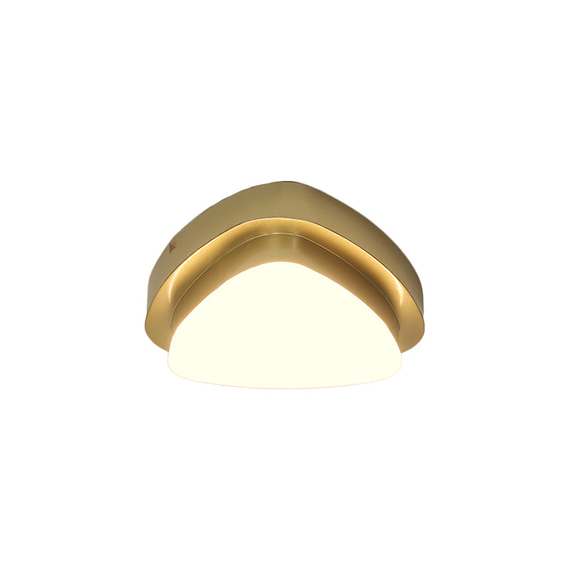 Triangle/Round/Square Flushmount Light Simplicity Metallic LED Corridor Flush Ceiling Light in Gold Clearhalo 'Ceiling Lights' 'Close To Ceiling Lights' 'Close to ceiling' 'Flush mount' Lighting' 1650213