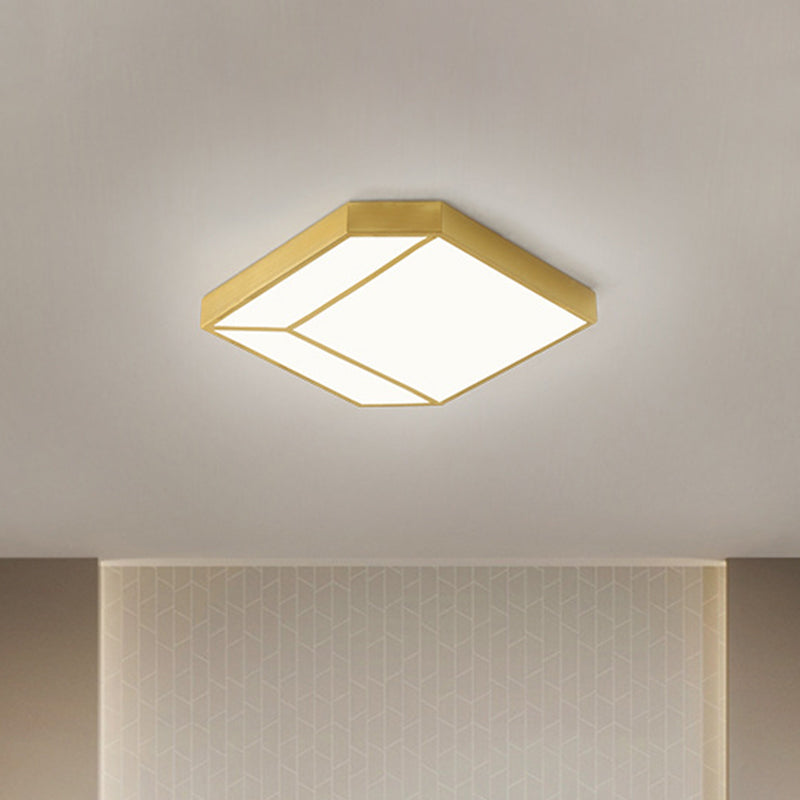 Contemporary LED Flush Ceiling Light with Acrylic Shade Gold Hexagon Flush Mount Fixture in Warm/White Light Clearhalo 'Ceiling Lights' 'Close To Ceiling Lights' 'Close to ceiling' 'Flush mount' Lighting' 1650216