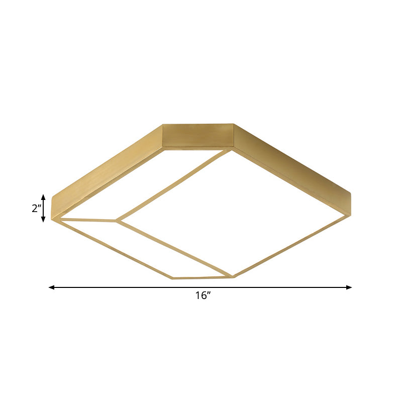 Contemporary LED Flush Ceiling Light with Acrylic Shade Gold Hexagon Flush Mount Fixture in Warm/White Light Clearhalo 'Ceiling Lights' 'Close To Ceiling Lights' 'Close to ceiling' 'Flush mount' Lighting' 1650218