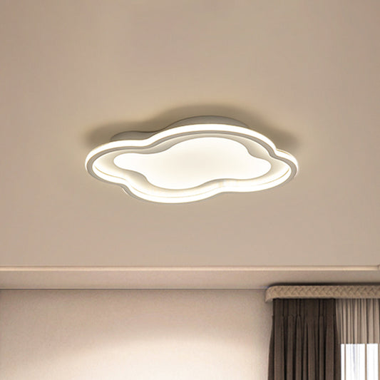 White/Blue Cloud Shape Flush Mount Lamp Modernist Metallic LED Ceiling Light Fixture for Nursery Room, Warm/White Light White Clearhalo 'Ceiling Lights' 'Close To Ceiling Lights' 'Close to ceiling' 'Flush mount' Lighting' 1650336