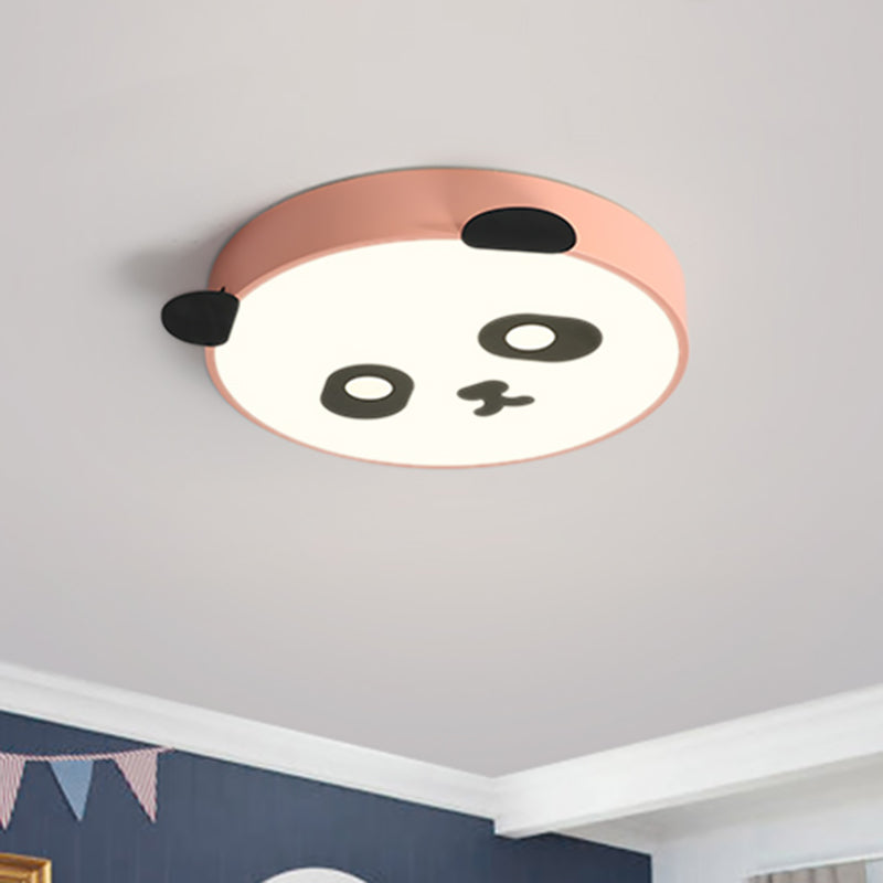 Simplicity Round Flush Mount Lamp Acrylic LED Children Room Flush Ceiling Light with Panda Design in Pink/Blue Clearhalo 'Ceiling Lights' 'Close To Ceiling Lights' 'Close to ceiling' 'Flush mount' Lighting' 1650398