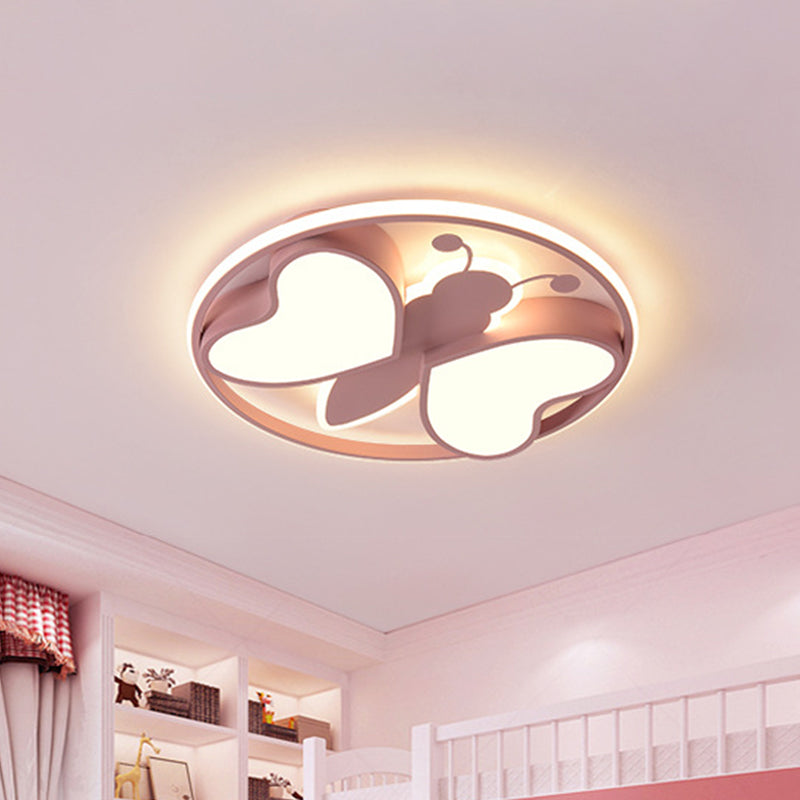 Pink/Blue/Gold Bee Figure Design Ceiling Mounted Light Modern Metal LED Flush Mount Light Fixture Clearhalo 'Ceiling Lights' 'Close To Ceiling Lights' 'Close to ceiling' 'Flush mount' Lighting' 1650492