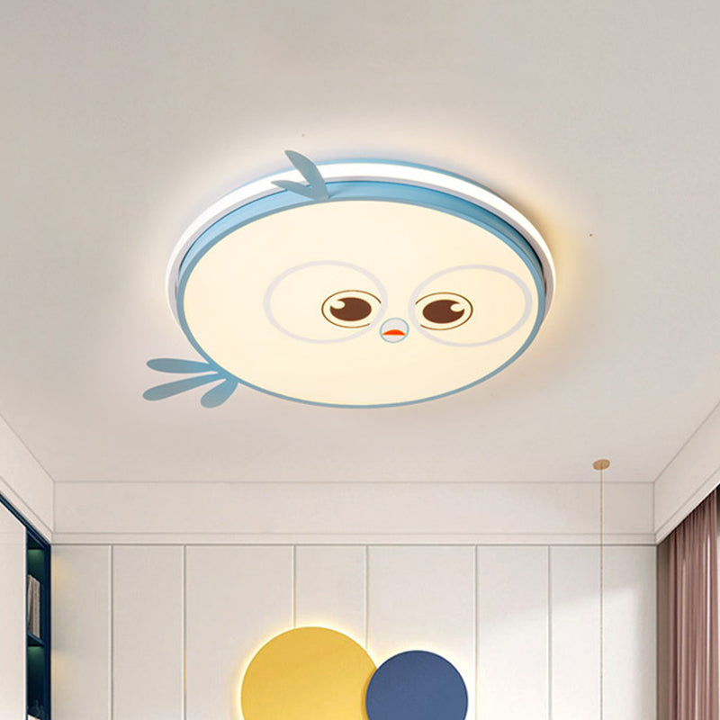 LED Ceiling Mounted Light Modern Pink/Yellow/Blue Kid Room Flush Ceiling Lighting with Chick Face Design Clearhalo 'Ceiling Lights' 'Close To Ceiling Lights' 'Close to ceiling' 'Flush mount' Lighting' 1650507