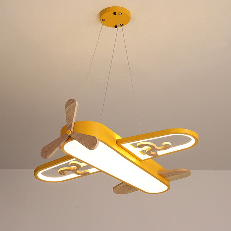 Plane Shape Down Lighting Pendant Modern Metal LED Yellow Chandelier Light Fixture for Child Room Clearhalo 'Ceiling Lights' 'Chandeliers' Lighting' options 1650623