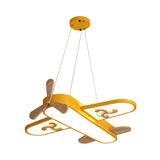 Plane Shape Down Lighting Pendant Modern Metal LED Yellow Chandelier Light Fixture for Child Room Clearhalo 'Ceiling Lights' 'Chandeliers' Lighting' options 1650625