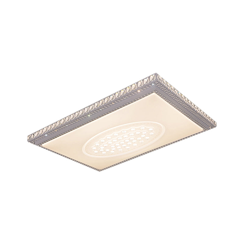 Rectangle/Square Parlor Flush Lamp Metal LED Simplicity Ceiling Mounted Light with Crystal Deco Clearhalo 'Ceiling Lights' 'Close To Ceiling Lights' 'Close to ceiling' 'Flush mount' Lighting' 1650843