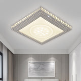 Rectangle/Square Parlor Flush Lamp Metal LED Simplicity Ceiling Mounted Light with Crystal Deco Clearhalo 'Ceiling Lights' 'Close To Ceiling Lights' 'Close to ceiling' 'Flush mount' Lighting' 1650847