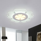 White Floral Flush Light Fixture Contemporary LED Acrylic Flush Mount Lamp for Living Room Clearhalo 'Ceiling Lights' 'Close To Ceiling Lights' 'Close to ceiling' 'Flush mount' Lighting' 1650958