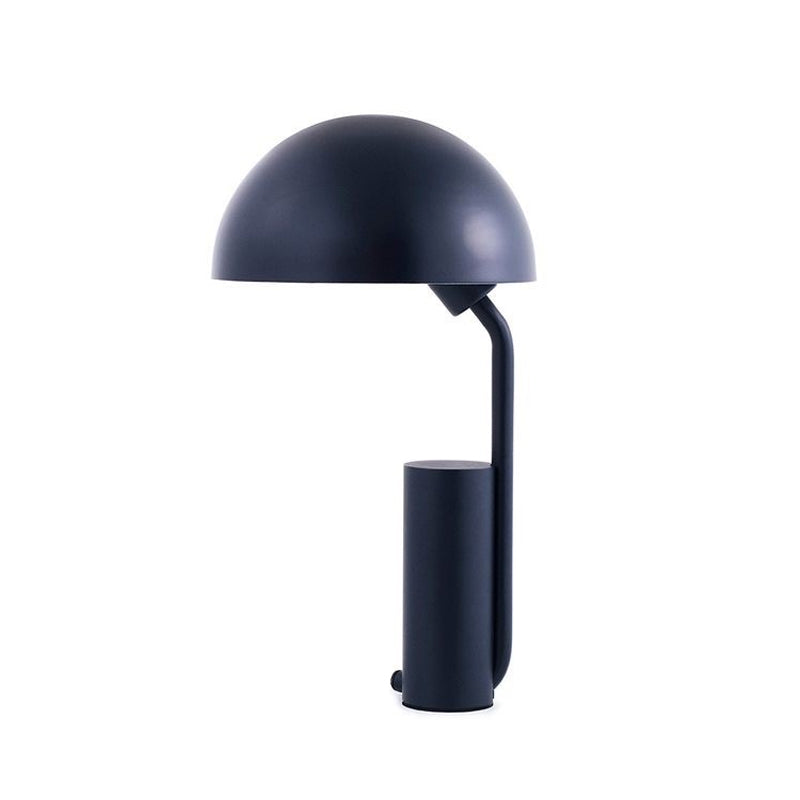 Dome Iron Night Task Lighting Modernist 1-Light Black/White/Pink Desk Light with Cylinder Base Clearhalo 'Lamps' 'Table Lamps' Lighting' 1650971