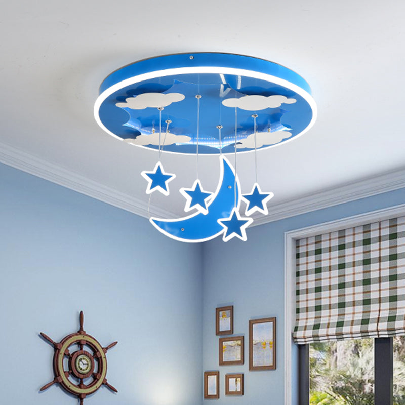 Starry Sky Children Room Hanging Lighting Acrylic LED Modern Cluster Pendant Light Fixture in Pink/Blue Blue Clearhalo 'Ceiling Lights' 'Pendant Lights' 'Pendants' Lighting' 1651220_bfa9129f-e831-4c56-b183-bcdd680c9cf9