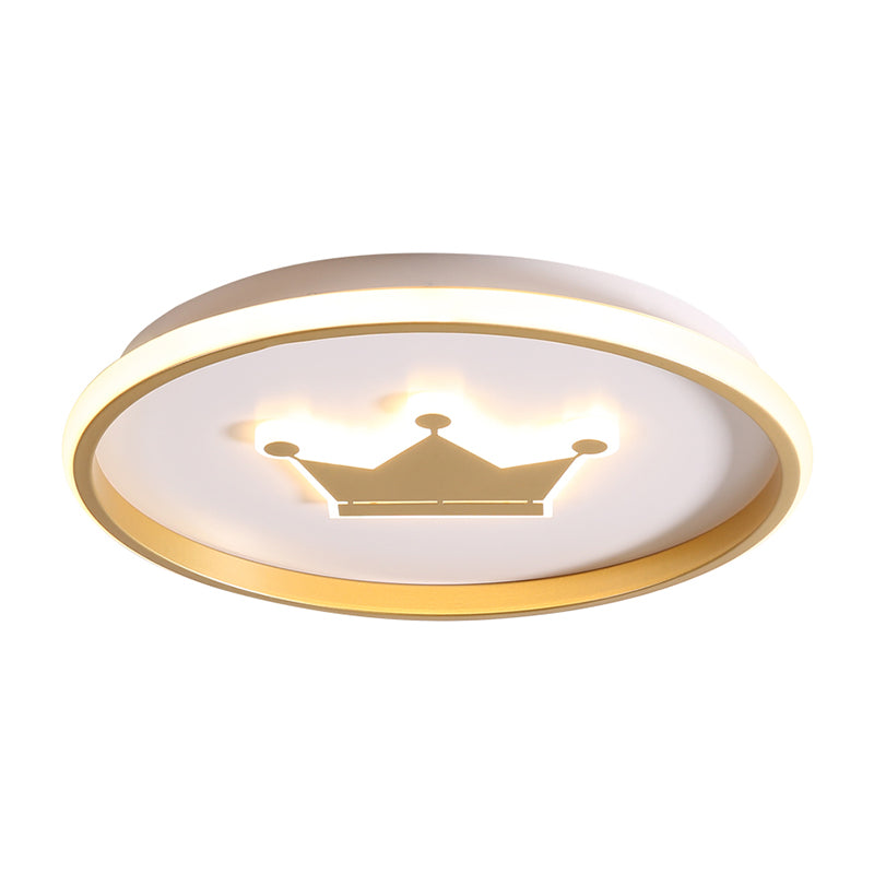 Crown/Monkey Flush Mount Lighting Kids Metallic Gold/Coffee LED Ceiling Mounted Fixture for Bedroom Clearhalo 'Ceiling Lights' 'Close To Ceiling Lights' 'Close to ceiling' 'Flush mount' Lighting' 1651607