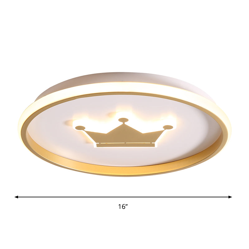 Crown/Monkey Flush Mount Lighting Kids Metallic Gold/Coffee LED Ceiling Mounted Fixture for Bedroom Clearhalo 'Ceiling Lights' 'Close To Ceiling Lights' 'Close to ceiling' 'Flush mount' Lighting' 1651608