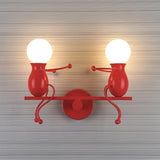 Black/White/Red Child-Like Wall Mount Lamp Kids 2 Heads Metal Wall Light Fixture with Seesaw Arm Clearhalo 'Wall Lamps & Sconces' 'Wall Lights' Lighting' 1651627