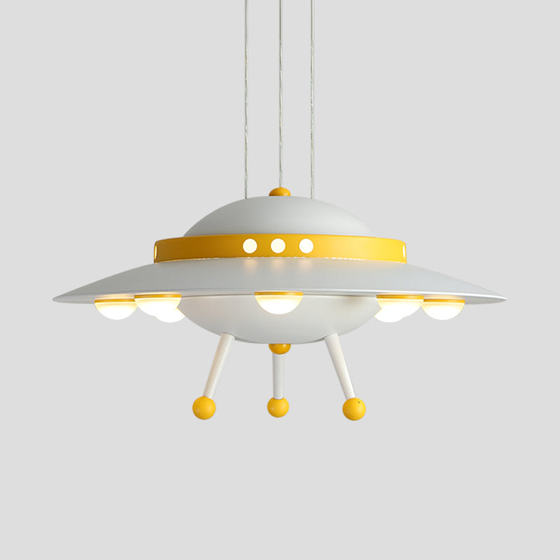 Aircraft Boys Bedroom Chandelier Light Metallic LED Cartoon Pendant Lighting in Yellow/Blue Clearhalo 'Ceiling Lights' 'Chandeliers' 'Modern Chandeliers' 'Modern' Lighting' 1651697