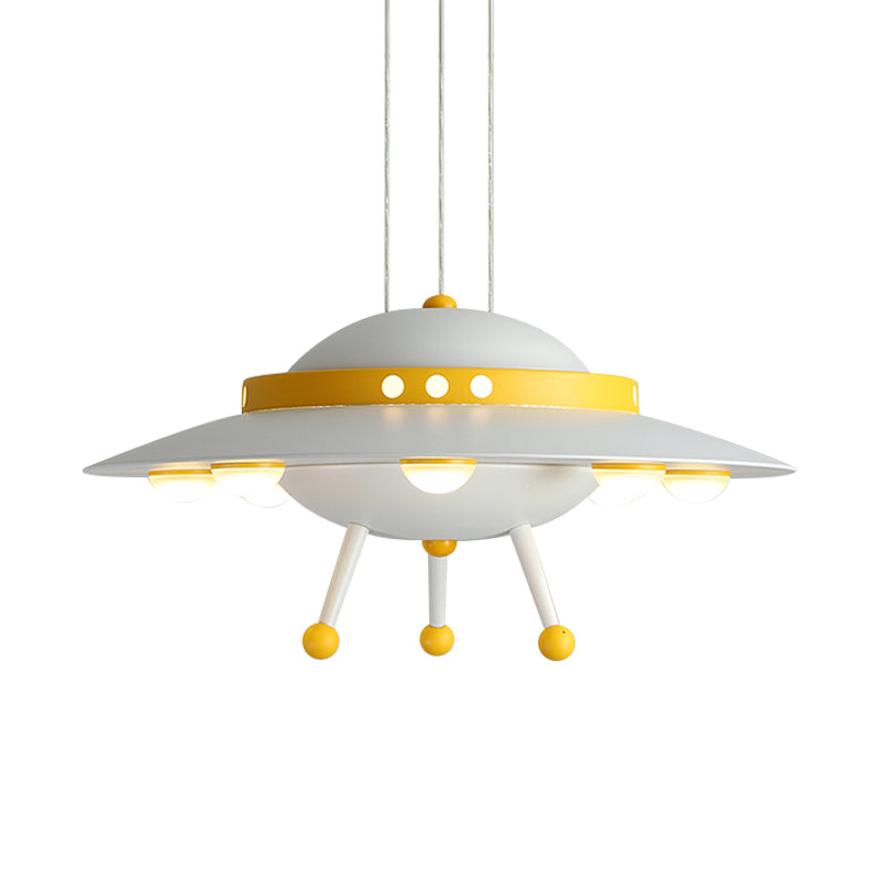 Aircraft Boys Bedroom Chandelier Light Metallic LED Cartoon Pendant Lighting in Yellow/Blue Clearhalo 'Ceiling Lights' 'Chandeliers' 'Modern Chandeliers' 'Modern' Lighting' 1651698