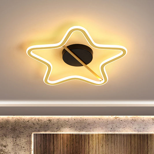 Star Acrylic Flush Mount Light Modernist LED Gold Ceiling Mounted Fixture with Line Design Gold Clearhalo 'Ceiling Lights' 'Close To Ceiling Lights' 'Close to ceiling' 'Flush mount' Lighting' 1651744