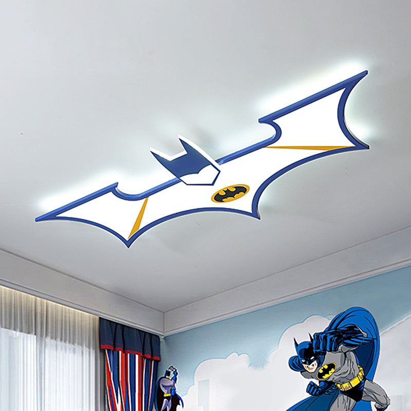 Acrylic Batman Flush Ceiling Light Cartoon LED Flush Mount Fixture