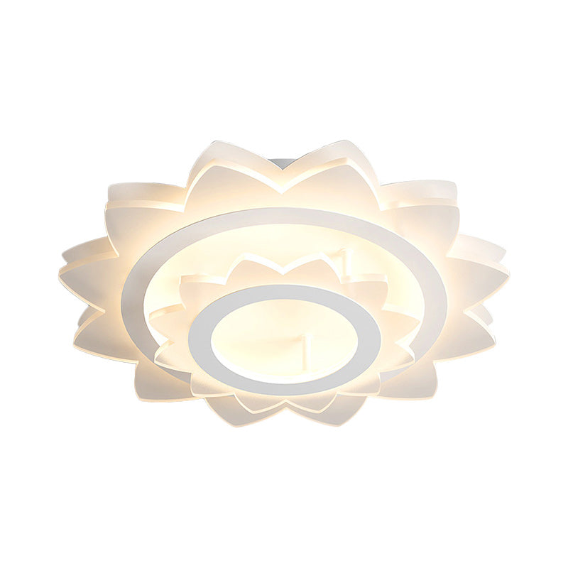 Sun Flower Flush Light Fixture Simplicity Acrylic LED White Flush Mount in Warm/White Light Clearhalo 'Ceiling Lights' 'Close To Ceiling Lights' 'Close to ceiling' 'Flush mount' Lighting' 1651789