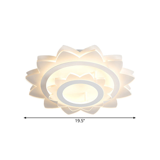 Sun Flower Flush Light Fixture Simplicity Acrylic LED White Flush Mount in Warm/White Light Clearhalo 'Ceiling Lights' 'Close To Ceiling Lights' 'Close to ceiling' 'Flush mount' Lighting' 1651790