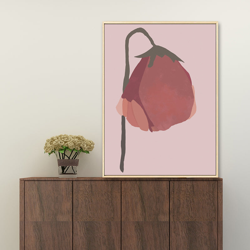 Nordic Blossom Wall Art Canvas TETTURET ROSSO ROSSO per soggiorno (opzioni di dimensioni multiple)