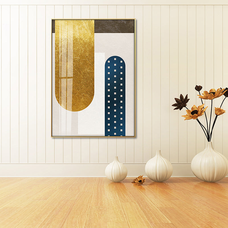 Geometrie canvas print voor woonkamer abstracte muurkunst in donkere kleur, getextureerd