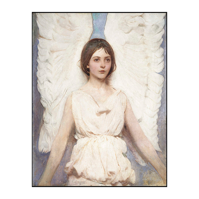 World Culture Winged Maiden canvas Speelkamer Wall Art Print in witte, meerdere maten