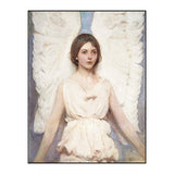 World Culture Winged Maiden Canvas Playroom Wall Art Print in White, Multiple Sizes