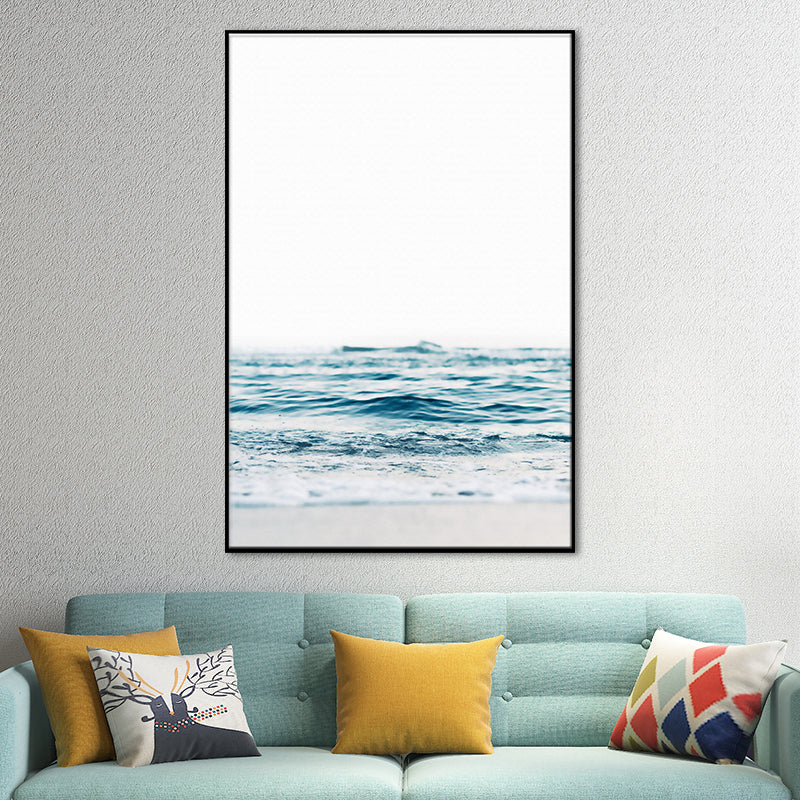 Ocean Waves Print Wall Art Modern Enchanting Seascape Canvas in Light Color for Room Blue Clearhalo 'Art Gallery' 'Canvas Art' 'Contemporary Art Gallery' 'Modern' Arts' 1653037