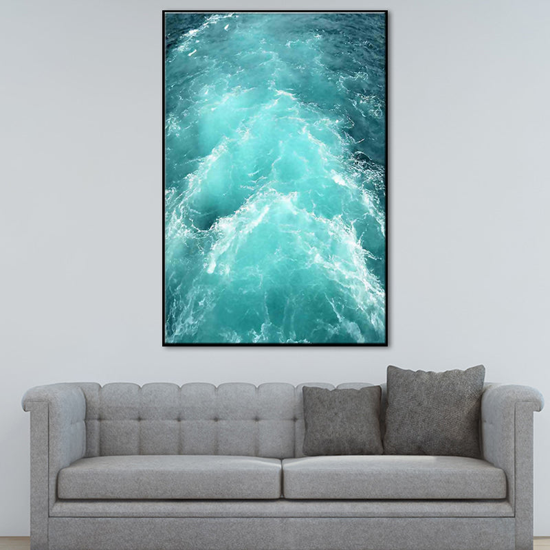 Ocean Waves Print Wall Art Modern Enchanting Seascape Canvas in Light Color for Room Clearhalo 'Art Gallery' 'Canvas Art' 'Contemporary Art Gallery' 'Modern' Arts' 1653046