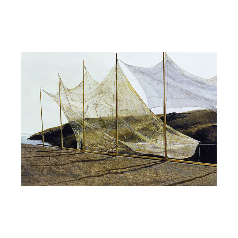 Photographic Fishing Net Canvas Art Contemporary Living Room Wall Decor in Yellow Clearhalo 'Art Gallery' 'Canvas Art' 'Contemporary Art Gallery' 'Modern' Arts' 1653051