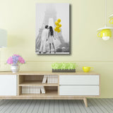 Couple with Balloon Canvas Prints Yellow Contemporary Wall Art Decor for Great Room Clearhalo 'Art Gallery' 'Canvas Art' 'Contemporary Art Gallery' 'Modern' Arts' 1653089