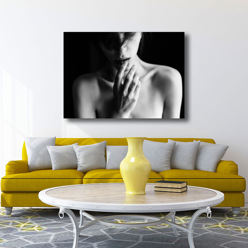 Modernist Naked Lady Paintings for Sleeping Room Canvas Wall Art in Grey, Multiple Sizes Clearhalo 'Art Gallery' 'Canvas Art' 'Contemporary Art Gallery' 'Modern' Arts' 1653102