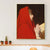 Fille en robe rouge peinture globale inspirée de chambre à coucher texturé décor un décor d'art, jaune