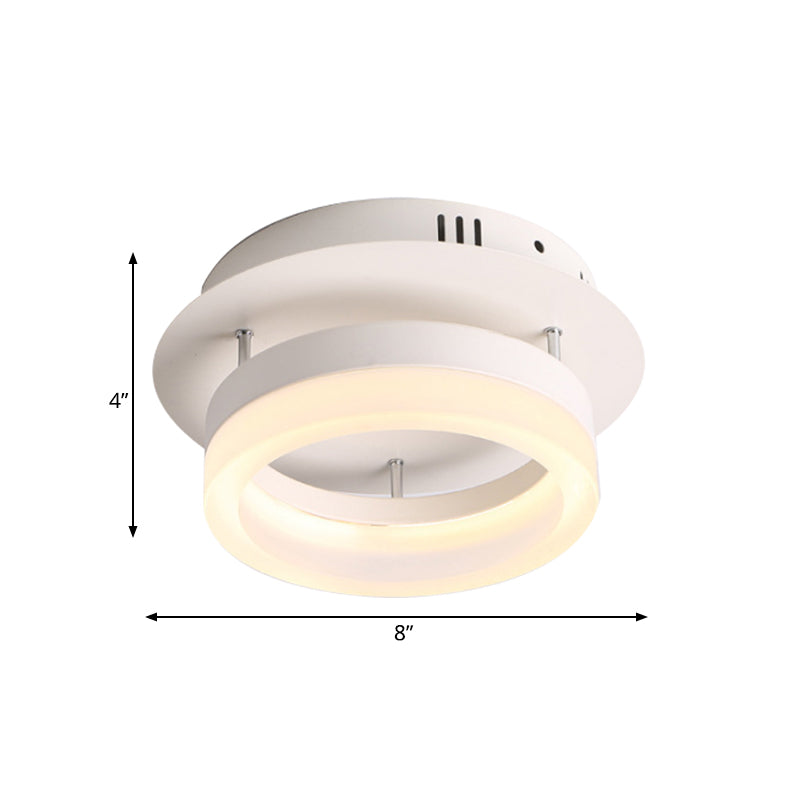 Acrylic Round/Square Ceiling Semi Flush Mount Light Modern LED Lighting Fixture in Warm/White Light for Corridor Clearhalo 'Ceiling Lights' 'Close To Ceiling Lights' 'Close to ceiling' 'Semi-flushmount' Lighting' 165322