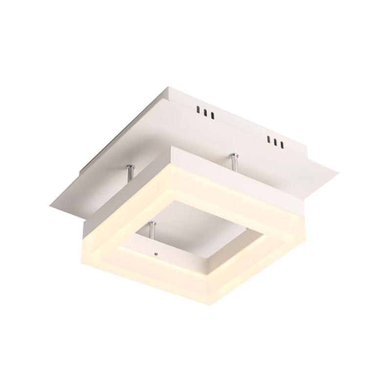 Acrylic Round/Square Ceiling Semi Flush Mount Light Modern LED Lighting Fixture in Warm/White Light for Corridor Clearhalo 'Ceiling Lights' 'Close To Ceiling Lights' 'Close to ceiling' 'Semi-flushmount' Lighting' 165326