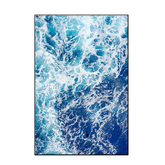 Blue Ocean Spindrift Canvas Art Seascape Modernist Textured Wall Decoration for Home Clearhalo 'Art Gallery' 'Canvas Art' 'Contemporary Art Gallery' 'Modern' Arts' 1653374