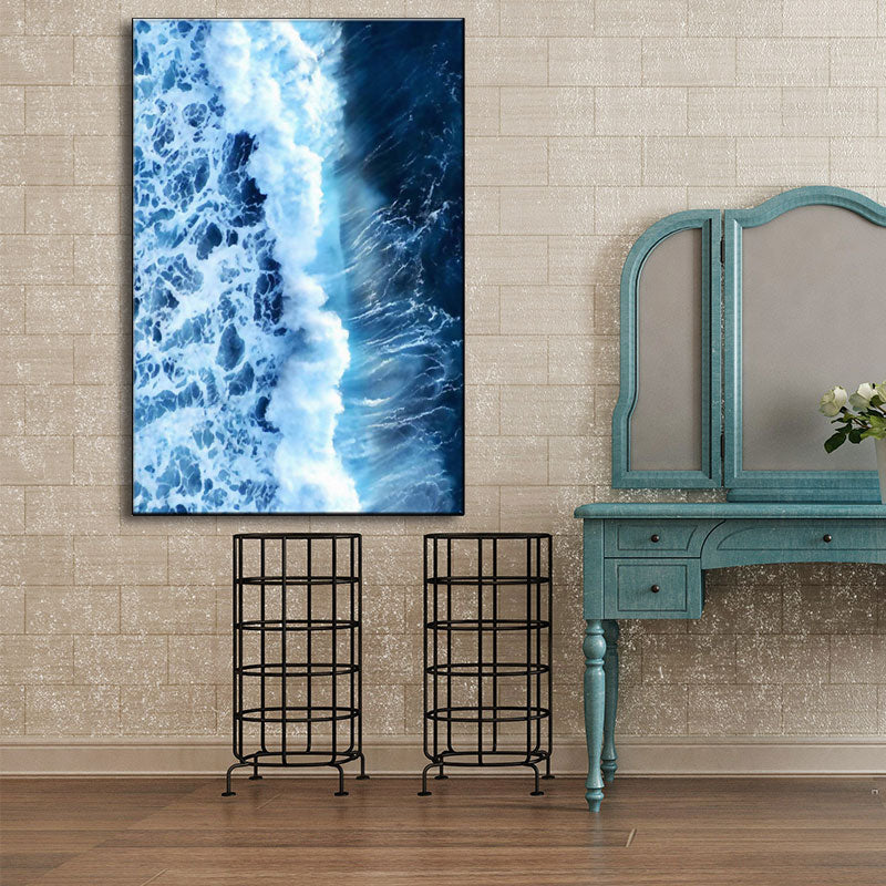 Blue Ocean Spindrift Canvas Art Seascape Modernist Textured Wall Decoration for Home Blue Design 3 Clearhalo 'Art Gallery' 'Canvas Art' 'Contemporary Art Gallery' 'Modern' Arts' 1653382