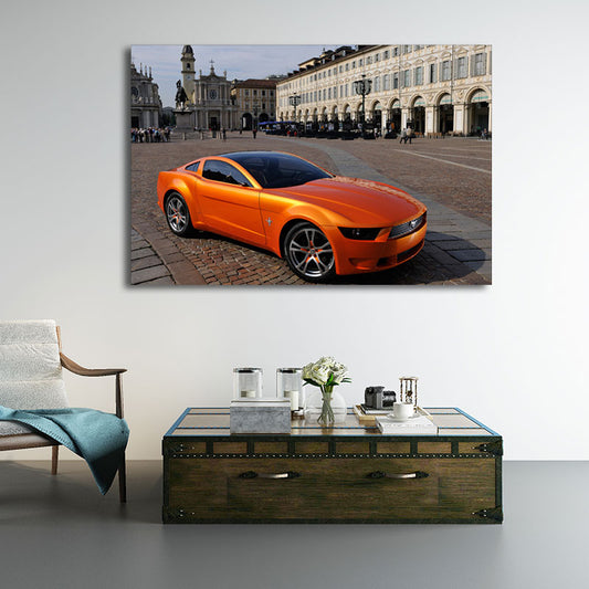 Contemporary Boys Art Print with Sport Car Pattern Bright Color Wall Decor for Bedroom Clearhalo 'Art Gallery' 'Canvas Art' 'Contemporary Art Gallery' 'Modern' Arts' 1653460