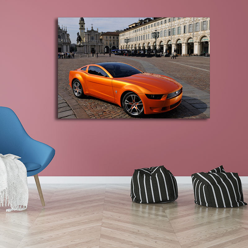Contemporary Boys Art Print with Sport Car Pattern Bright Color Wall Decor for Bedroom Clearhalo 'Art Gallery' 'Canvas Art' 'Contemporary Art Gallery' 'Modern' Arts' 1653461