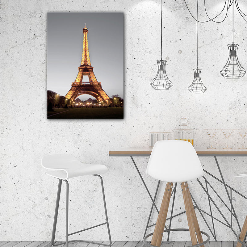 Architecture Sunset View Art Print Global Inspired Enchanting Landmark Canvas in Pastel Color - Clearhalo - 'Arts' - 'Canvas Art' - 1653544