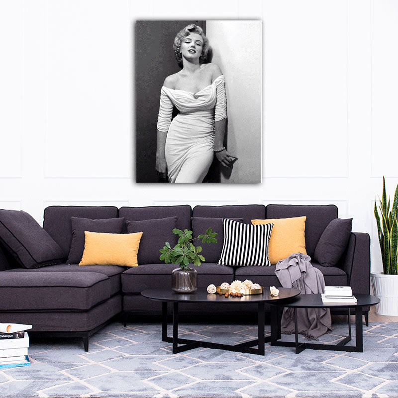 Marilyn Monroe Wall Art Light-Color Canvas Print Wall Decor for Boys Bedroom, Textured - Clearhalo - 'Arts' - 'Canvas Art' - 1653600