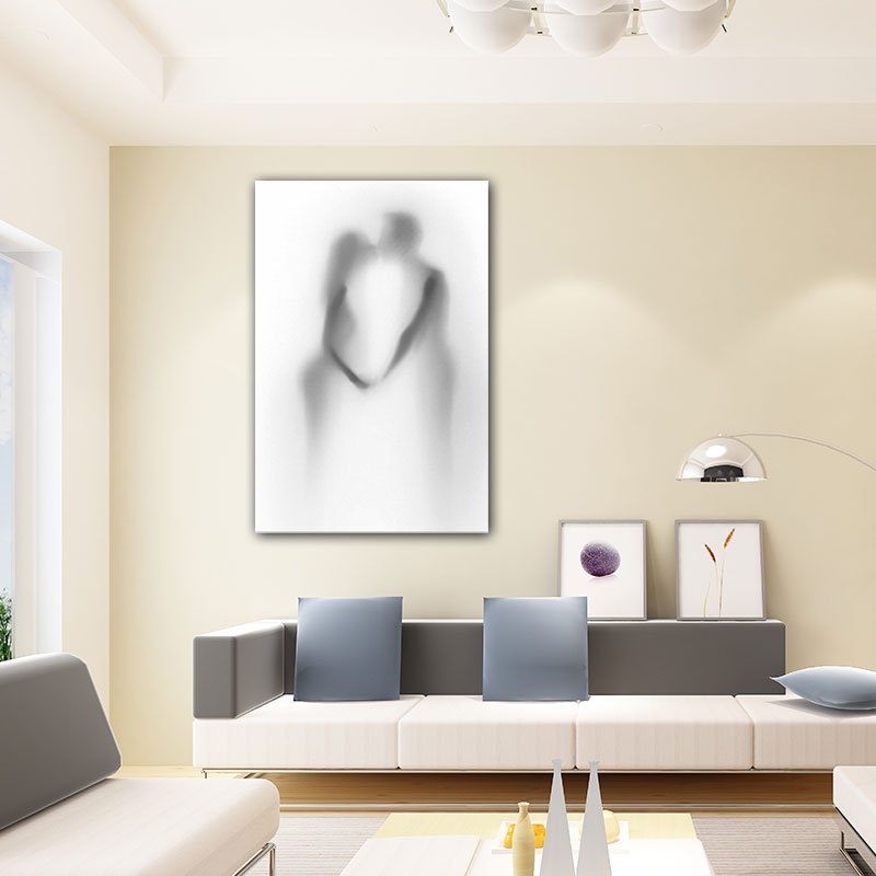 Blur Shadow of Lovers Canvas Art Contemporary Textured Family Room Wall Decor in Grey Grey Design 2 Clearhalo 'Art Gallery' 'Canvas Art' 'Contemporary Art Gallery' 'Modern' Arts' 1653662