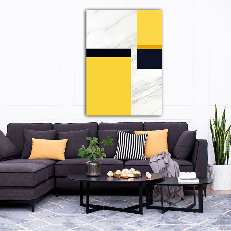 Canvas Yellow Wall Decor Modern Style Geometric Painting, Multiple Sizes Options Yellow Design 1 Clearhalo 'Art Gallery' 'Canvas Art' 'Contemporary Art Gallery' 'Modern' Arts' 1653742
