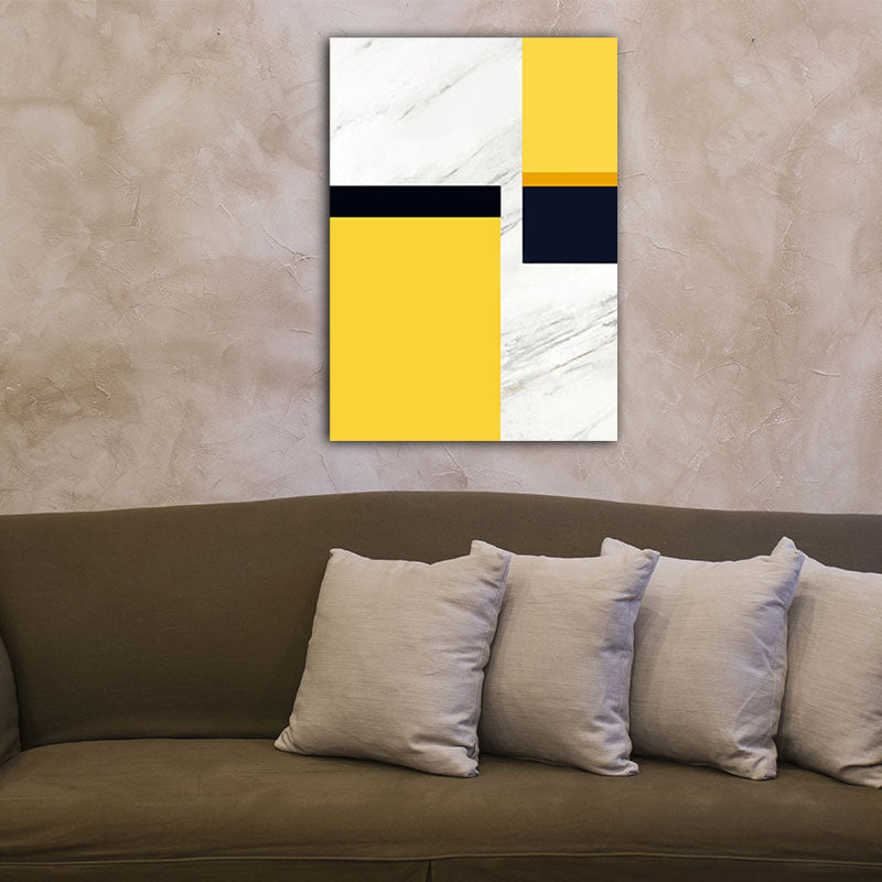 Canvas Yellow Wall Decor Modern Style Geometric Painting, Multiple Sizes Options Clearhalo 'Art Gallery' 'Canvas Art' 'Contemporary Art Gallery' 'Modern' Arts' 1653743