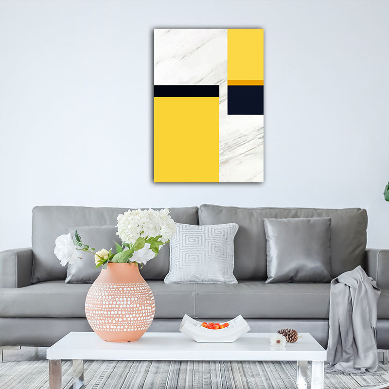 Canvas Yellow Wall Decor Modern Style Geometric Painting, Multiple Sizes Options Clearhalo 'Art Gallery' 'Canvas Art' 'Contemporary Art Gallery' 'Modern' Arts' 1653744
