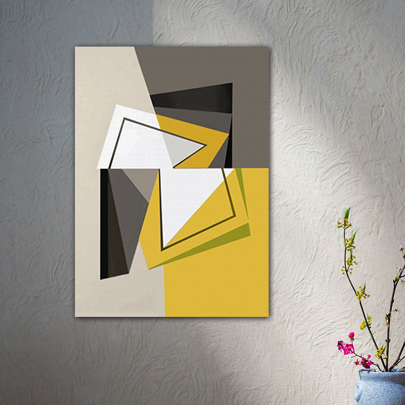 Canvas Yellow Wall Decor Modern Style Geometric Painting, Multiple Sizes Options Yellow Design 2 Clearhalo 'Art Gallery' 'Canvas Art' 'Contemporary Art Gallery' 'Modern' Arts' 1653749