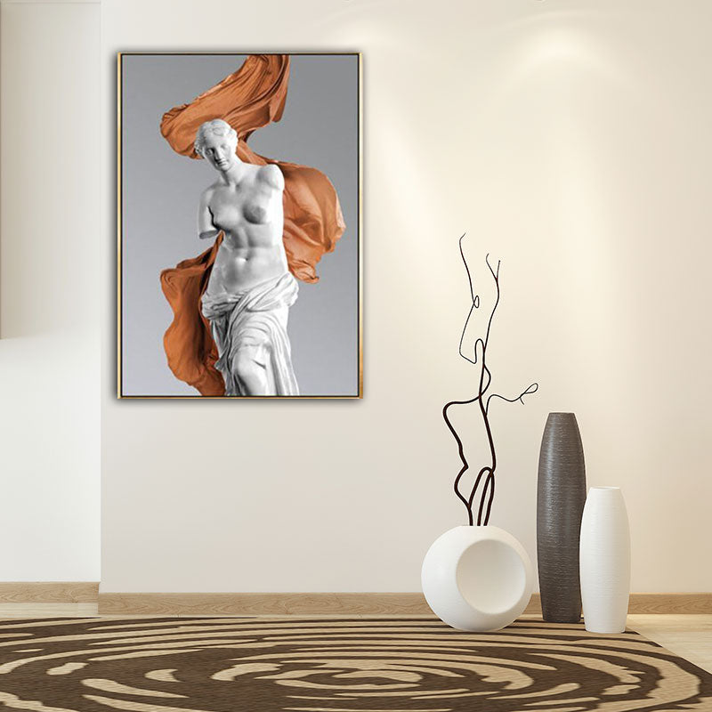 White Statue Canvas Wall Art Venus De Milo Modern Textured Wall Decor for Dorm Room Clearhalo 'Art Gallery' 'Canvas Art' 'Contemporary Art Gallery' 'Modern' Arts' 1653776